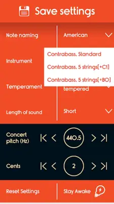 Master Double Bass Tuner android App screenshot 2